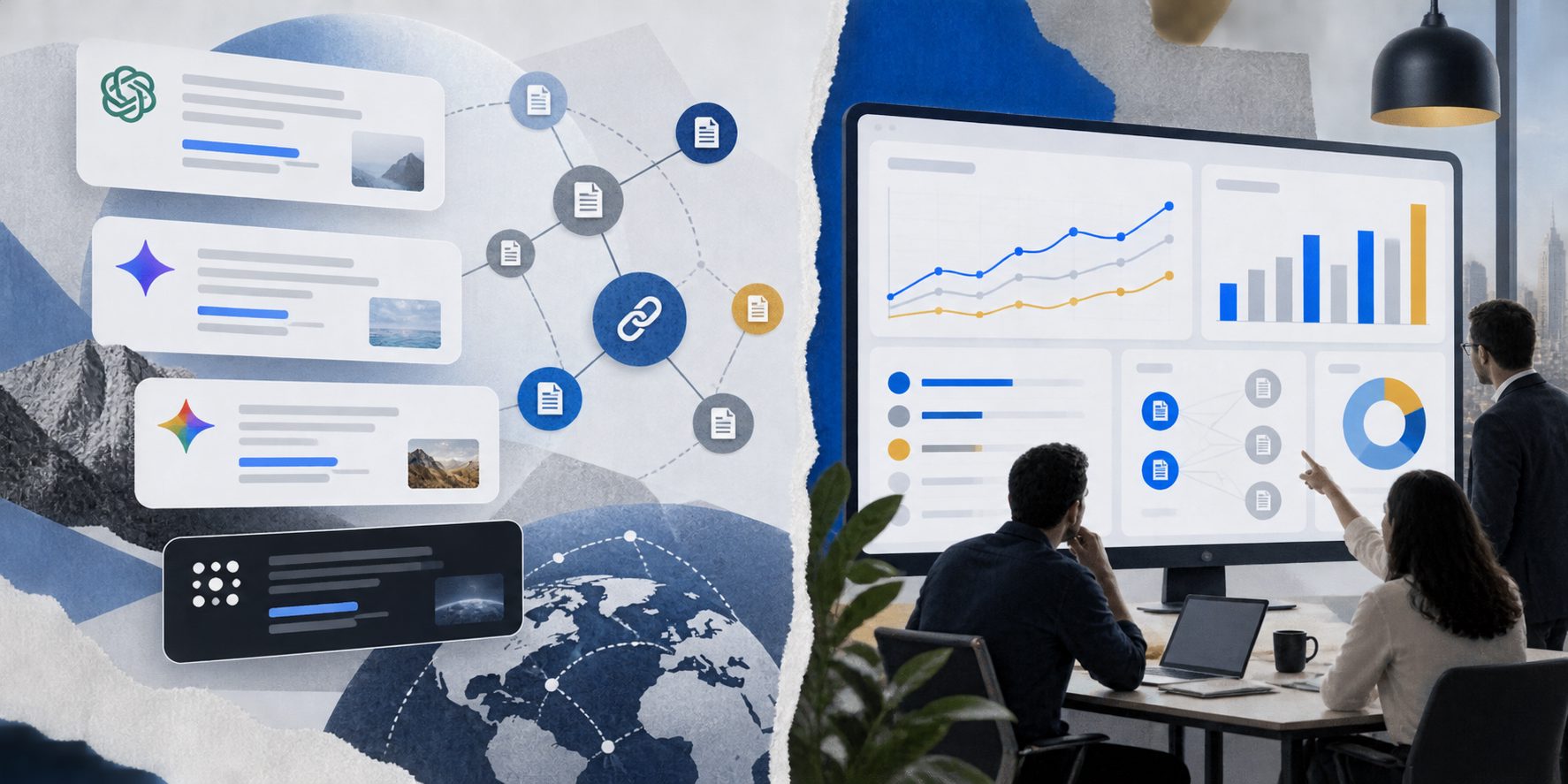 AI search visibility dashboard with daily trends, competitor comparison, and citation sources