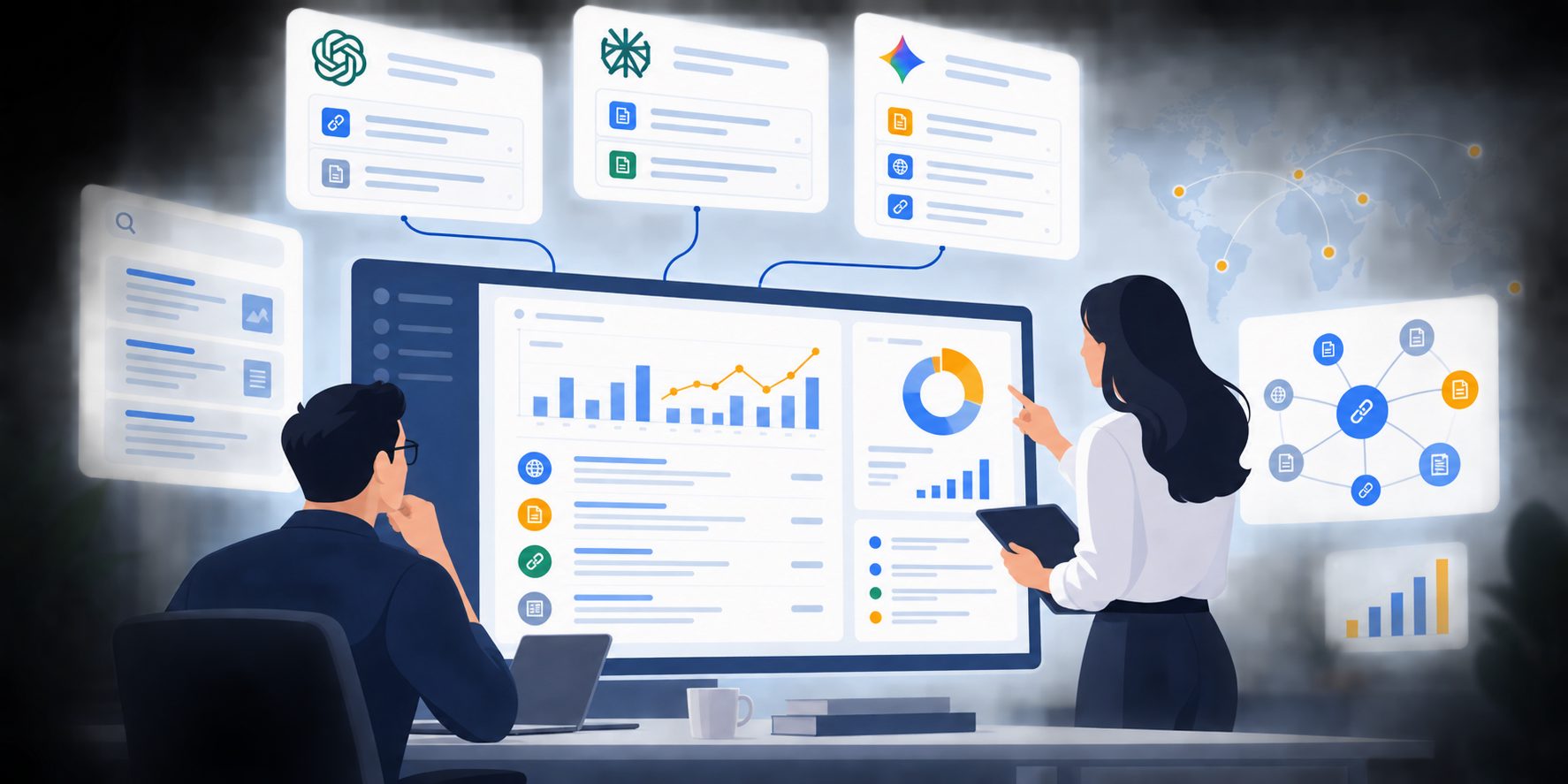 AI citation tracking software dashboard showing cited sources across AI answer engines