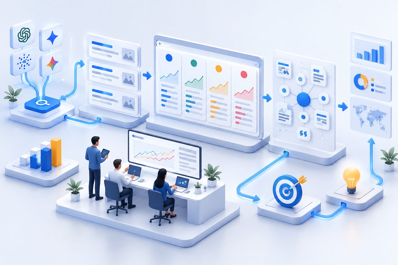 AI search optimization software for competitors dashboard comparing brand and rival visibility