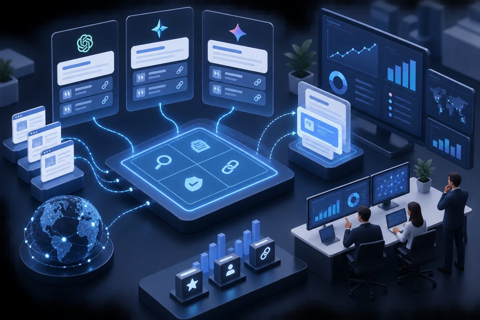 Citation Readiness Matrix evaluating retrieval, extraction, evidence, and attribution