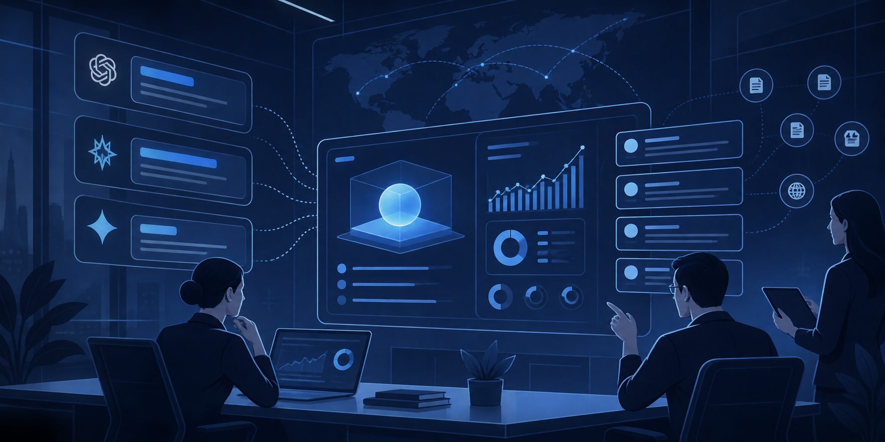 AI visibility optimization for brand description dashboard showing brand positioning and AI search results