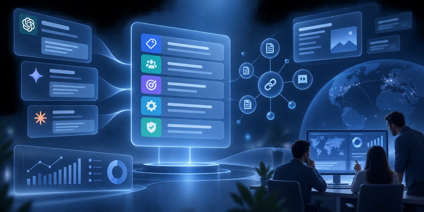 AI-ready brand description structure showing category, audience, use case, capability, and evidence