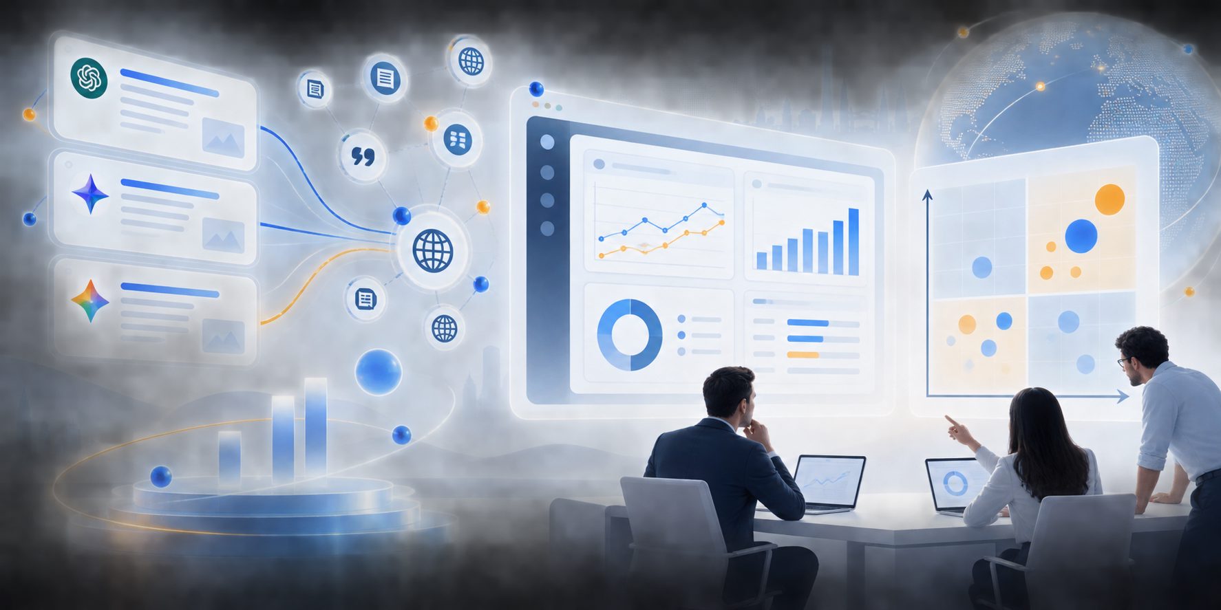 Visibility-to-trust matrix for prioritizing AEO optimization actions