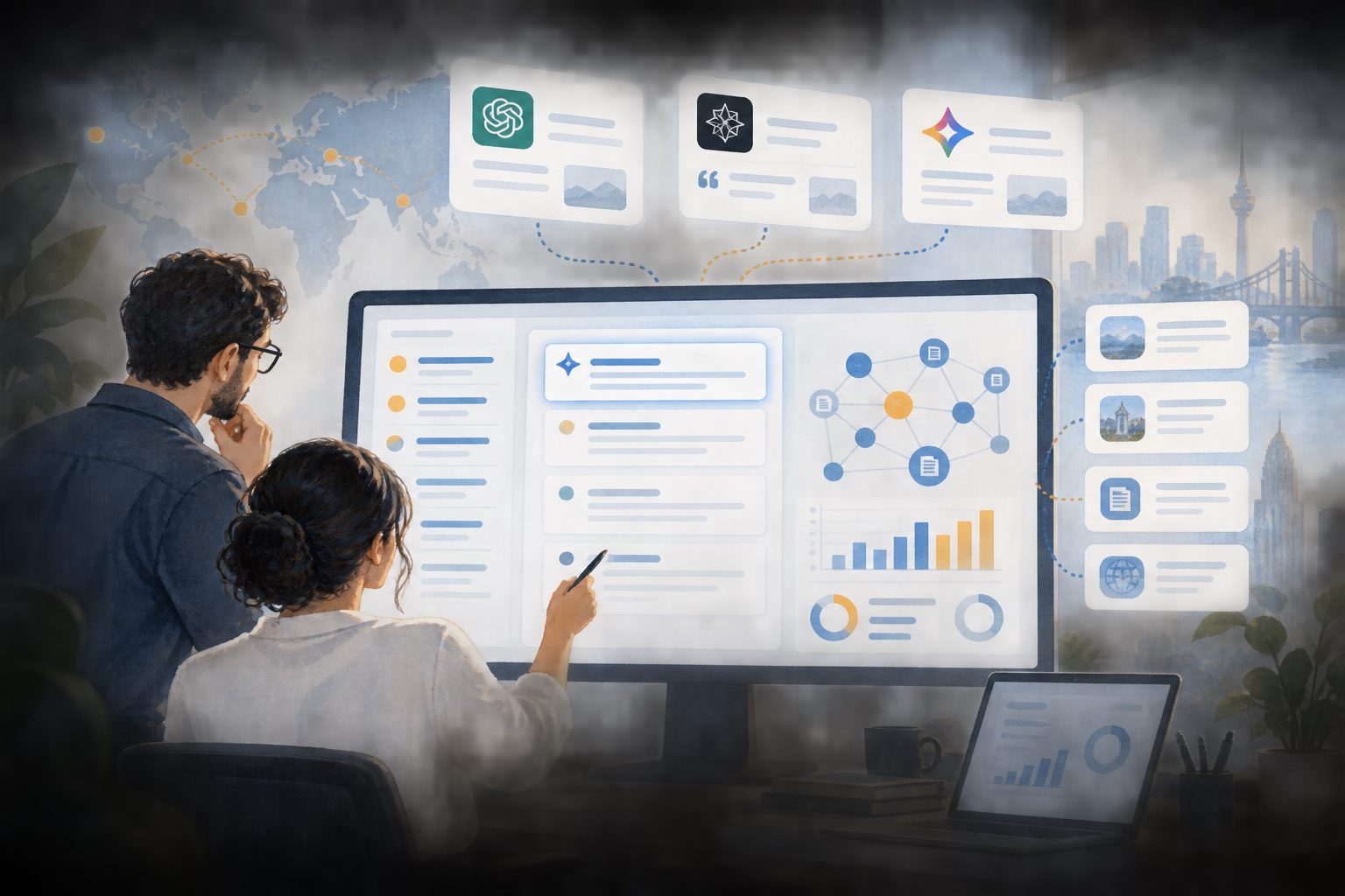 GEO prompt coverage audit tool dashboard showing buyer-intent prompt clusters