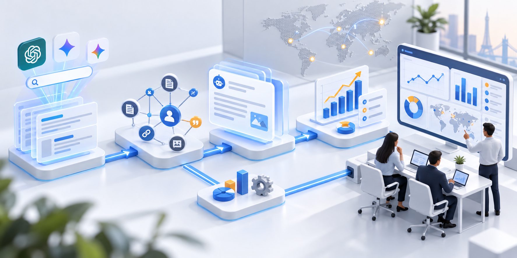 AEO reporting workflow for marketing teams across AI search engines