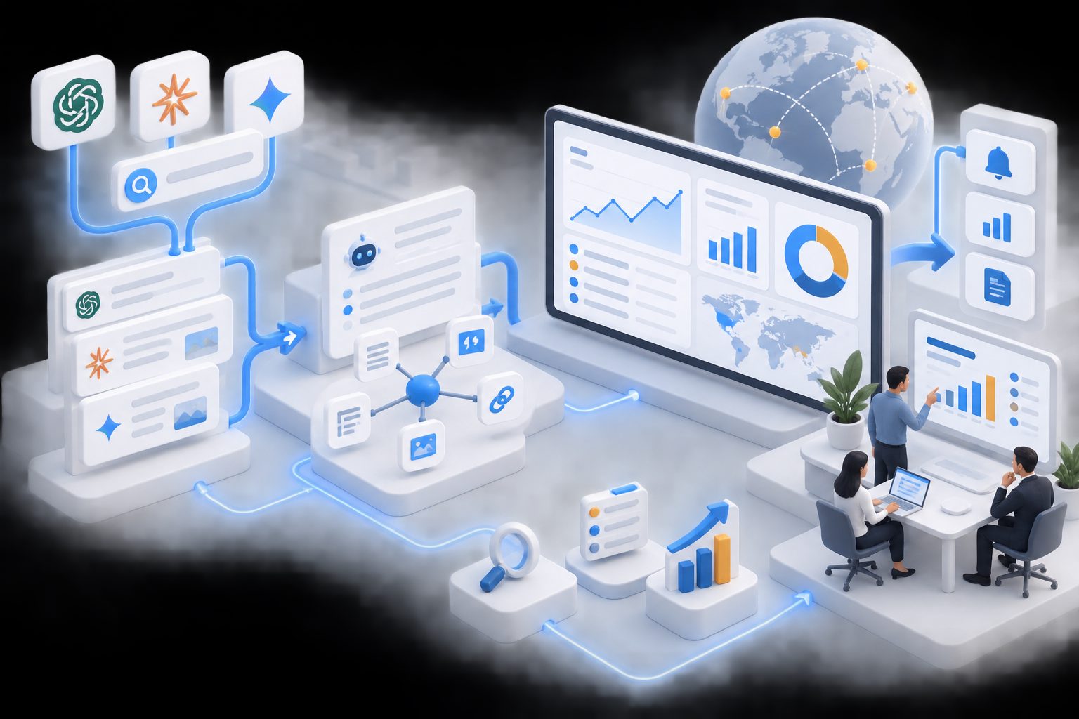 Cross-platform AI visibility dashboard for AEO reporting