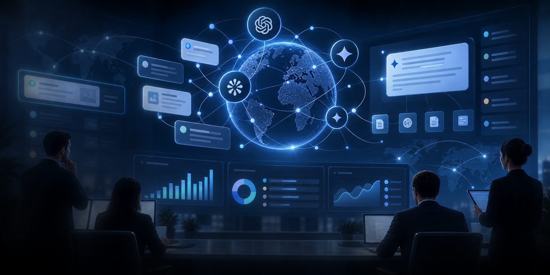 Enterprise multi-domain AI visibility report with portfolio scorecards and actionable citation insights