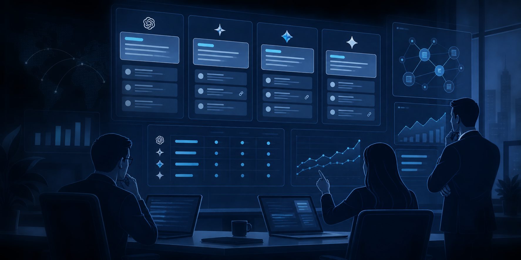 cross-engine AI visibility dashboard comparing brand mentions and recommendation positions