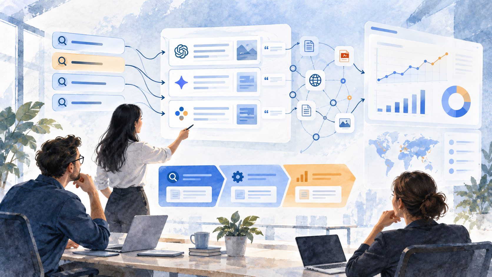 Prompt-to-proof matrix connecting SaaS buyer questions with pages, evidence, and citation gaps