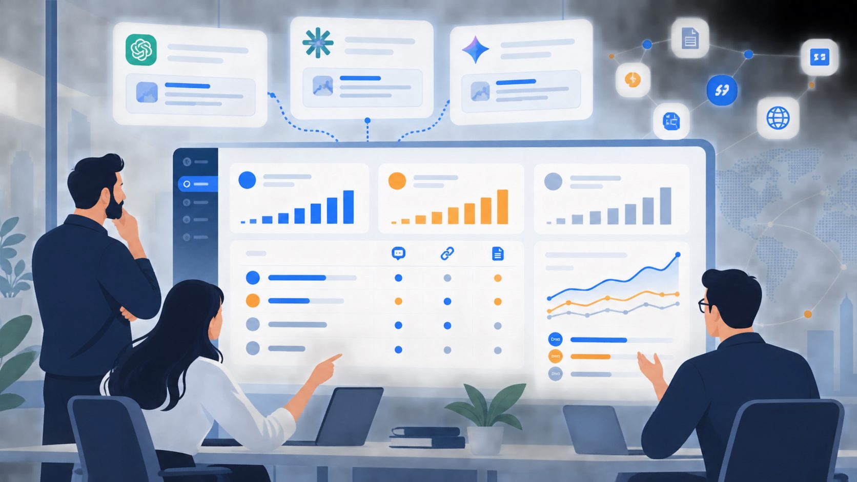 AI brand visibility dashboard comparing mentions, citations, and competitors