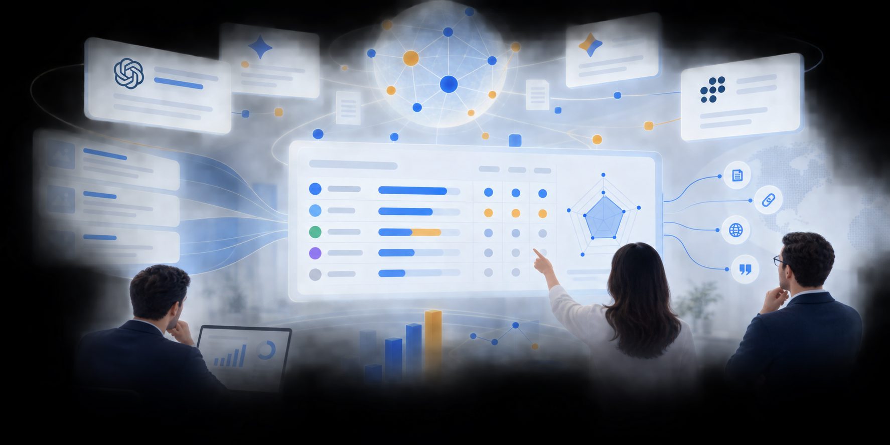 GEO competitor benchmarking template with weighted AI visibility metrics