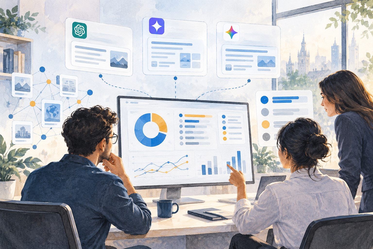 calculate LLM share of voice dashboard showing brand mentions, rankings, and competitors