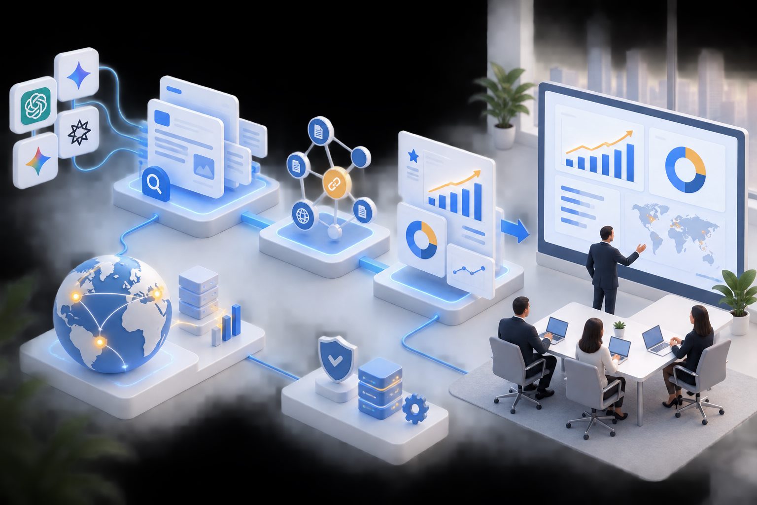 how to report AI search performance to CMO executive dashboard