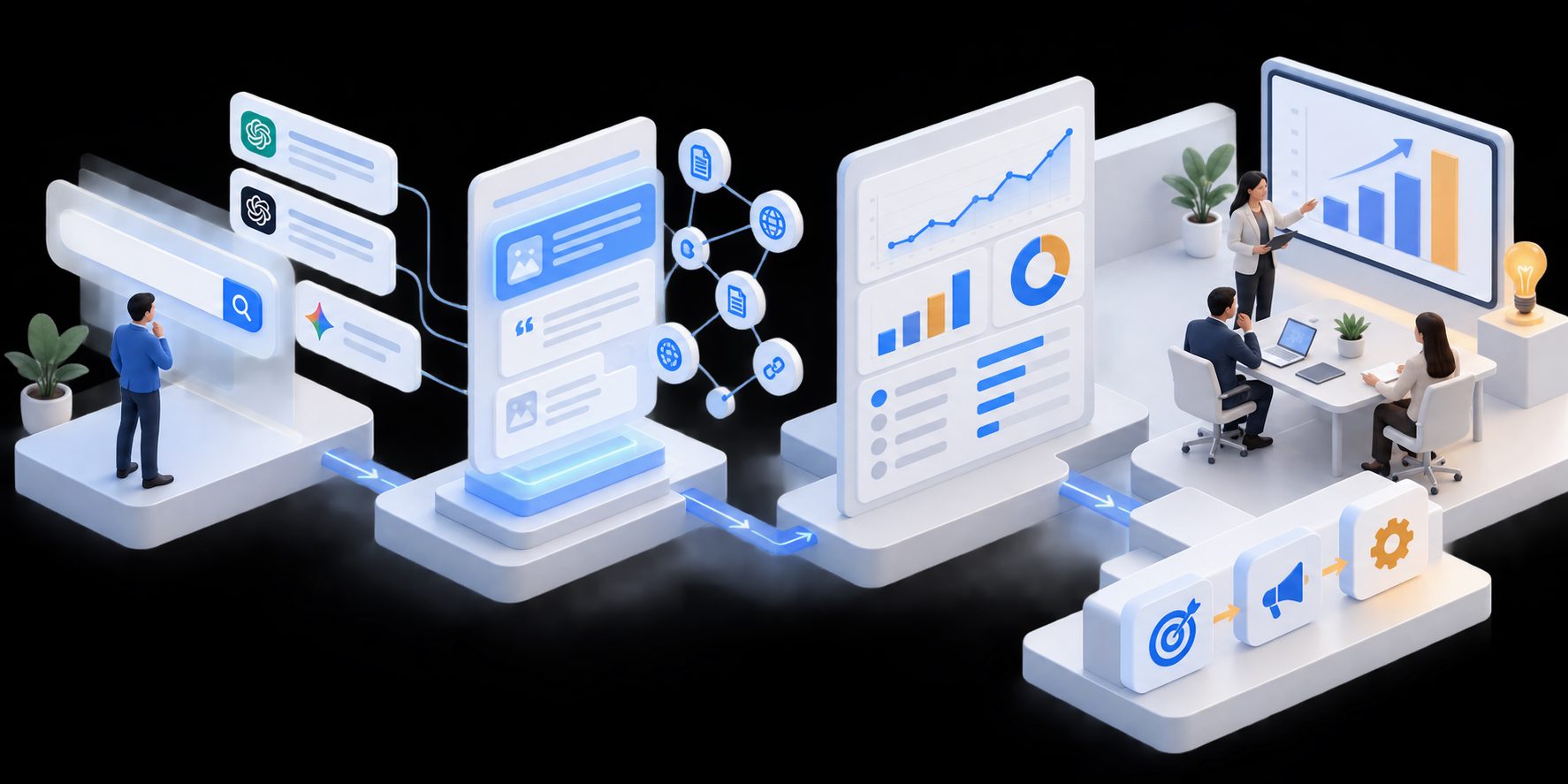 CMO-ready AI search reporting workflow from prompt to action