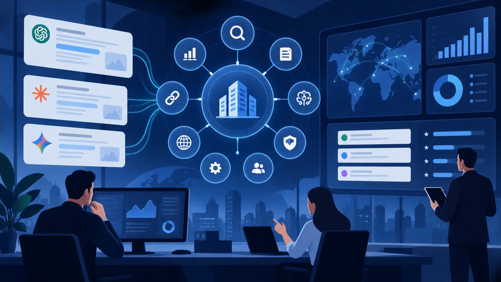 GEO audit framework for enterprise software showing nine assessment dimensions