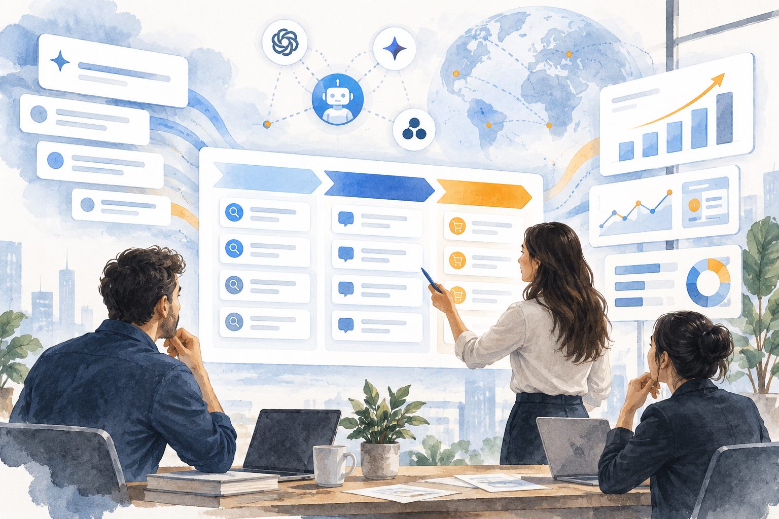SaaS AI search prompt inventory template organized by buyer stage and decision context