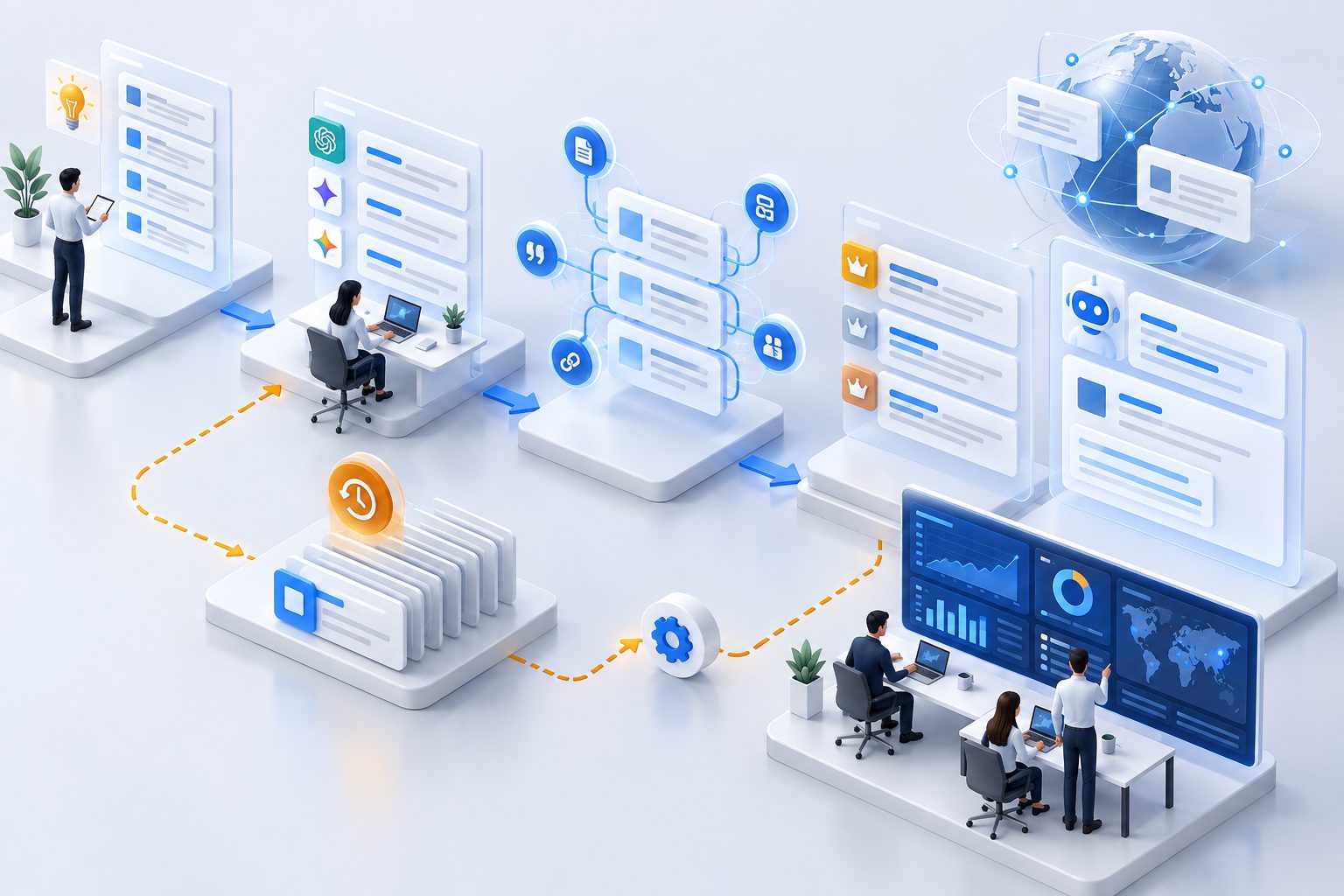 Workflow for building and versioning a B2B SaaS AI search prompt library