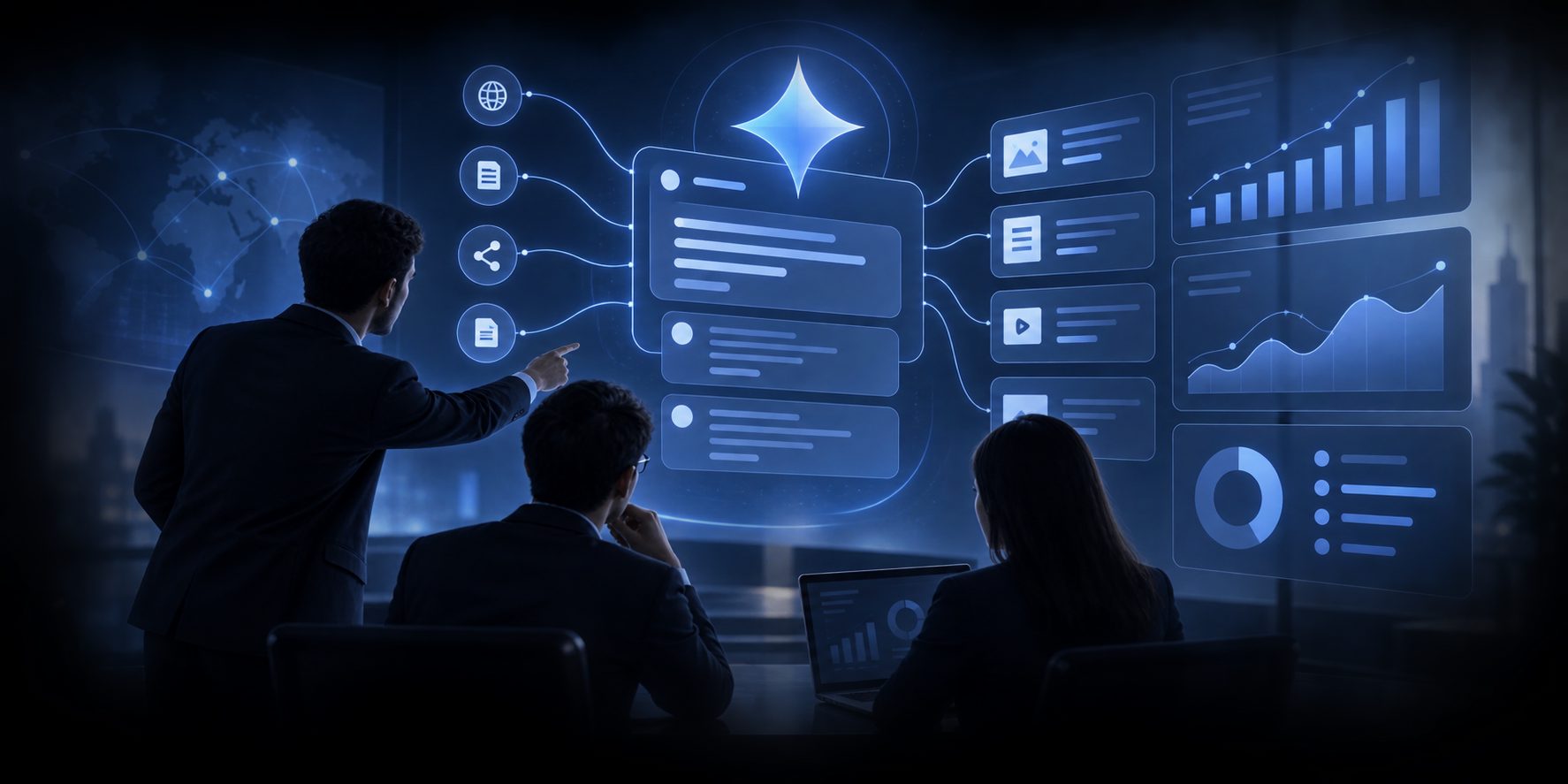 enterprise team reviewing Gemini SOV trends and citation sources