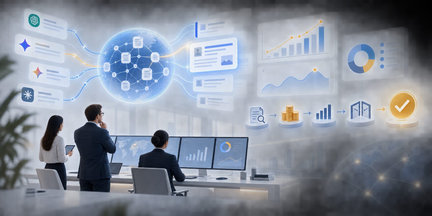 B2B SaaS GEO business case template showing evidence, investment, metrics, and decision gates