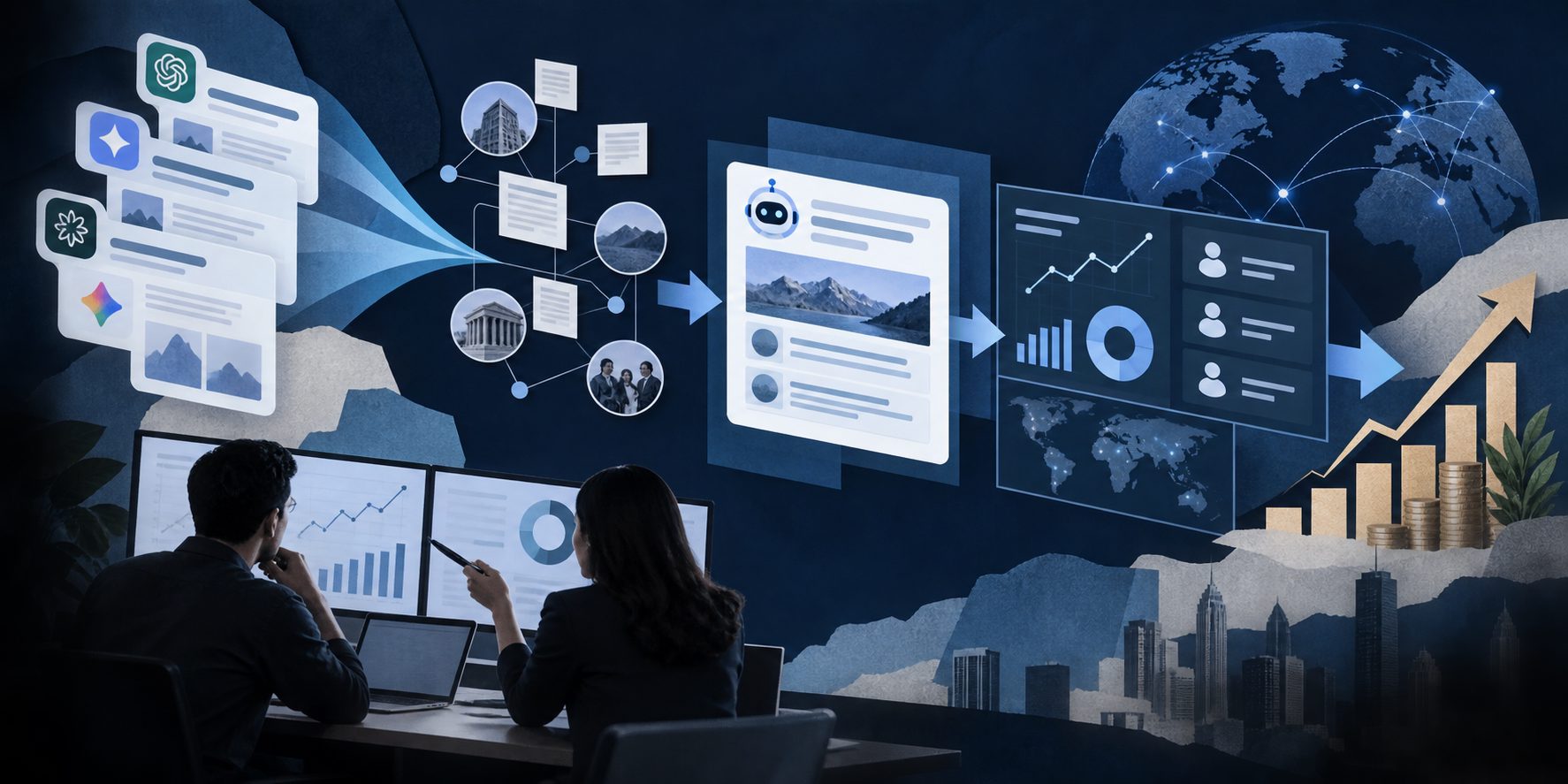 Framework used to calculate ROI of answer engine optimization from visibility through gross profit