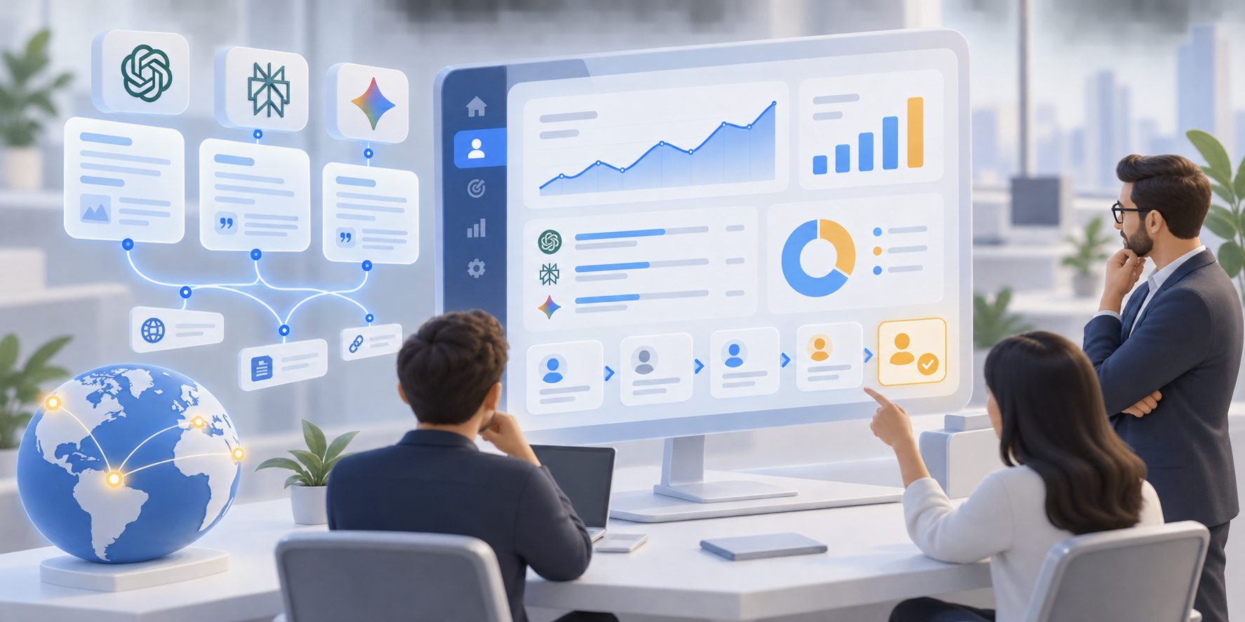 CRM dashboard showing AI visibility, citation sources, and pipeline attribution