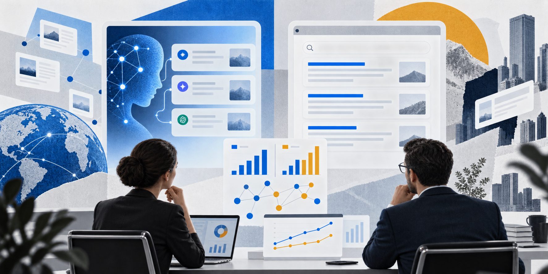 AI search visibility dashboard comparing brand citations and Google rankings