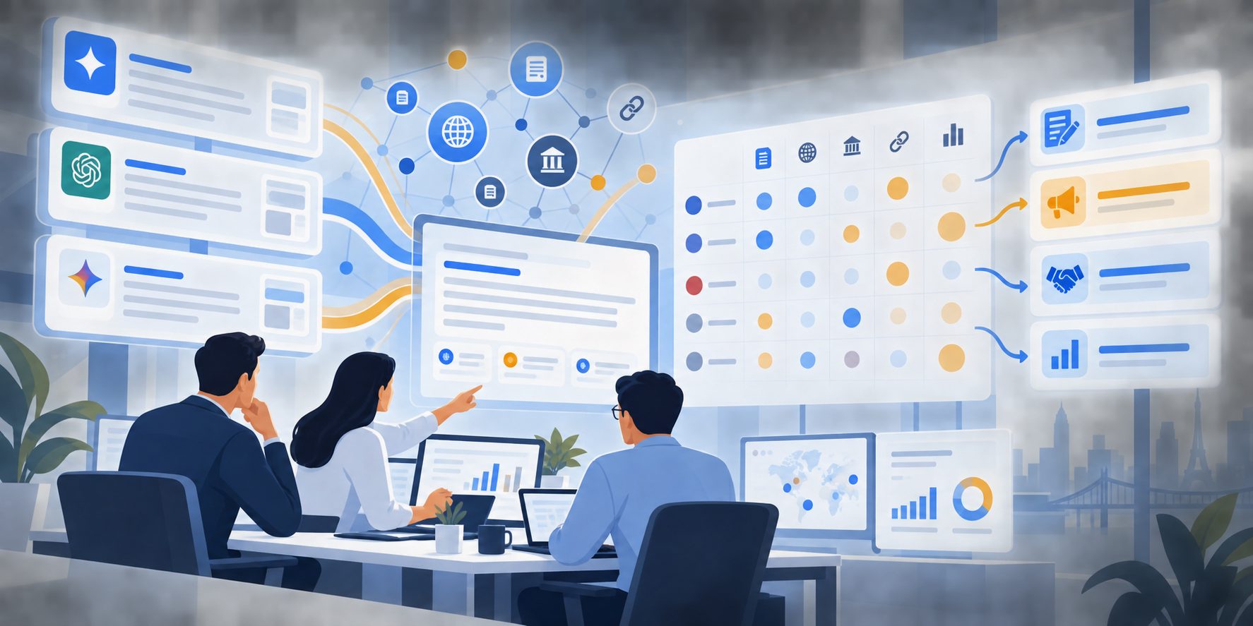 source-bias matrix mapping competitor citations to SaaS digital PR actions