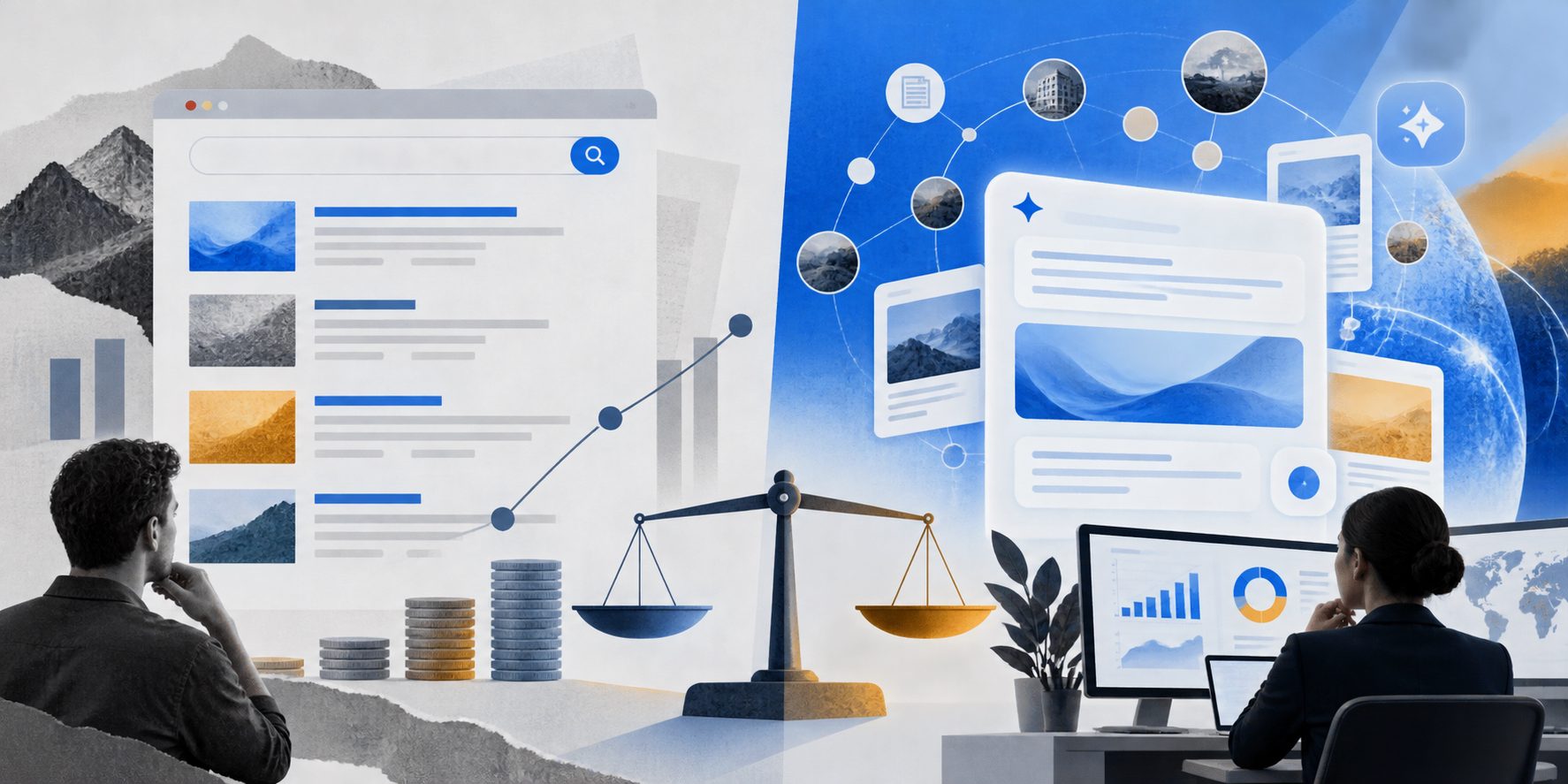 organic search vs AI search acquisition costs comparison for B2B SaaS