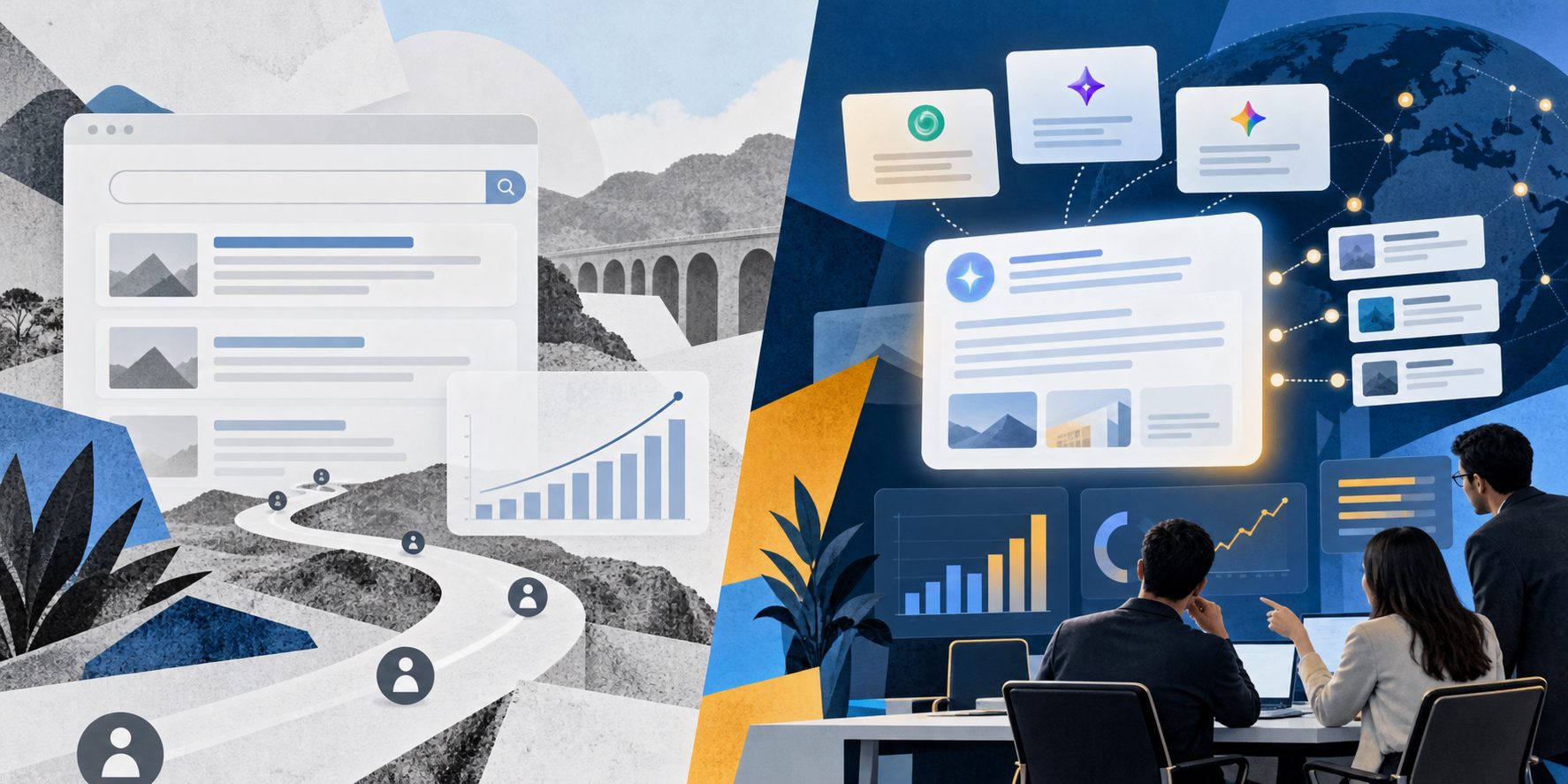 B2B SaaS CAC dashboard comparing organic and AI-influenced acquisition