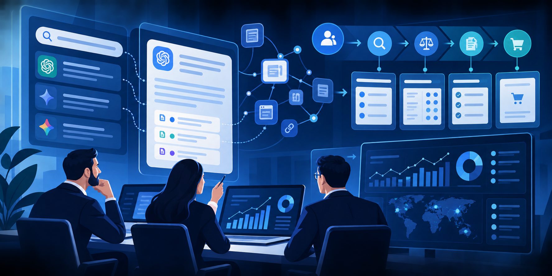 B2B buyer evaluation prompts in ChatGPT mapped to the SaaS buying journey