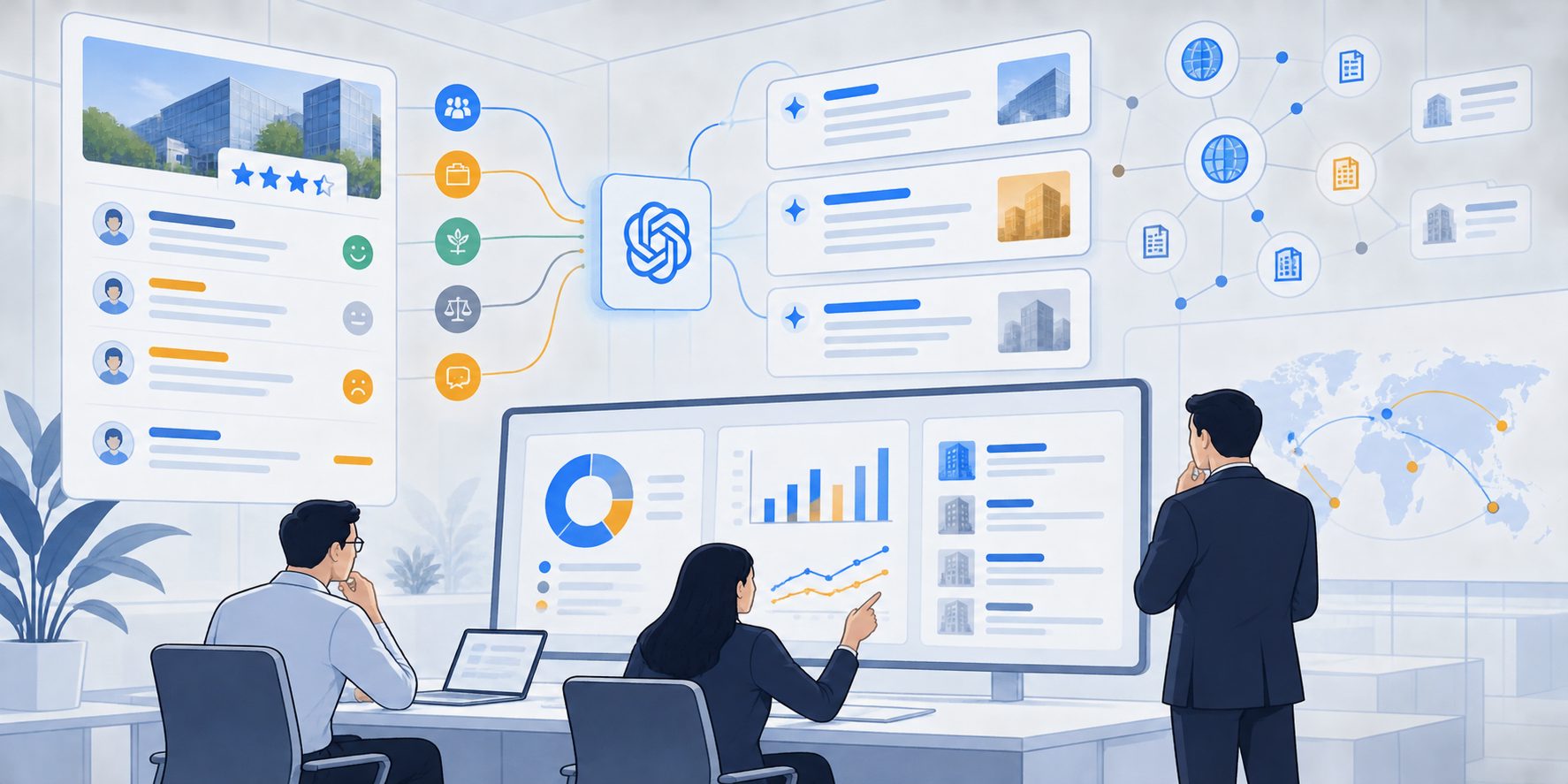 AI visibility dashboard comparing Glassdoor themes, citations, and competitor mentions