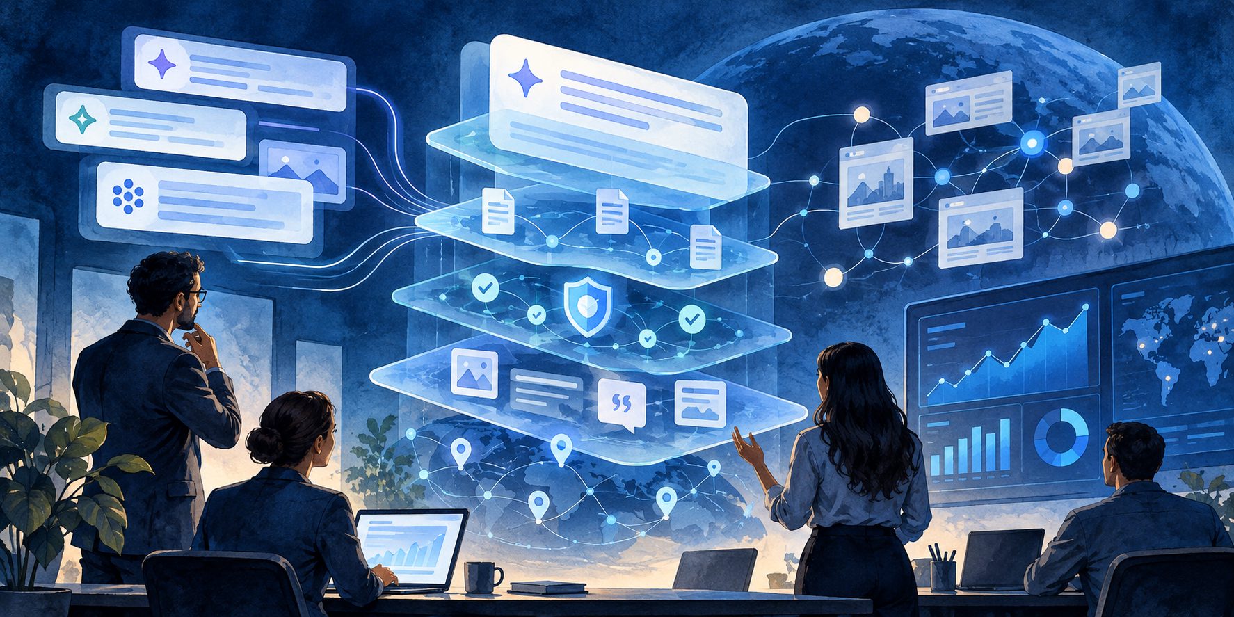 AI search trust signals for B2B brands shown as a layered evidence framework