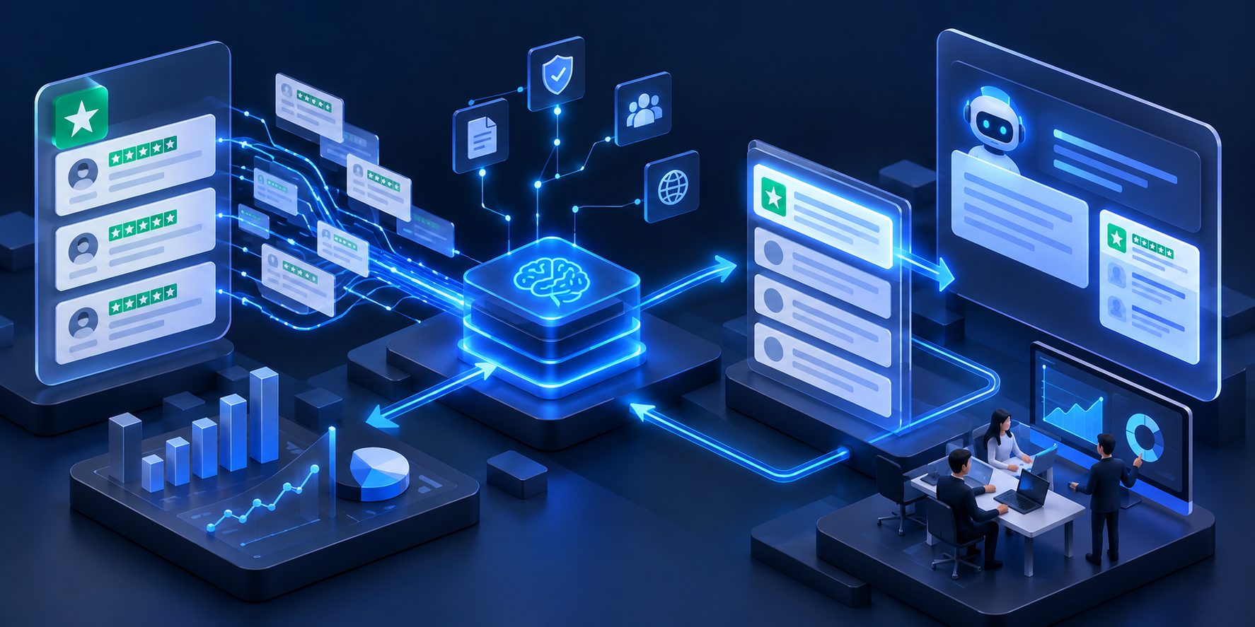 how AI search weighs Trustpilot reviews in an AI recommendation workflow